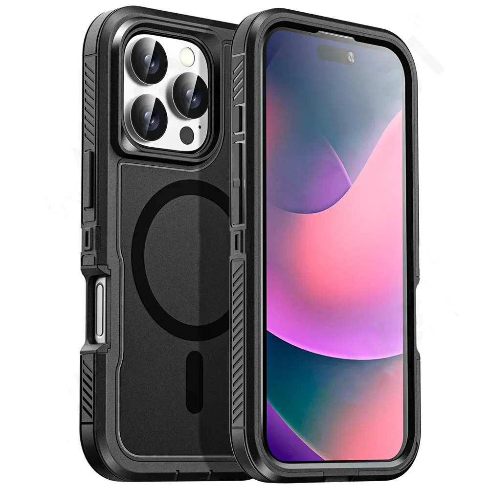 Robuste, stoßfeste iPhone-Hülle – Robuste Schutzhülle mit Ständer, kratzfest, Rundumschutz für iPhone-Modelle