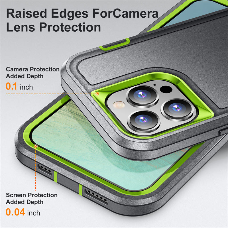 Hybrid Military-Grade Defender iPhone Case – Kickstand Full-Body Protection Cover for iPhone Models, Rugged and Shockproof 