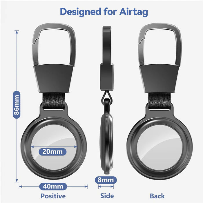 Premium Metal AirTag Case with Keychain – Magnetic Shockproof Anti-Scratch Protective Shell Cover, Durable Lightweight Aluminum Alloy Holder for Tracker