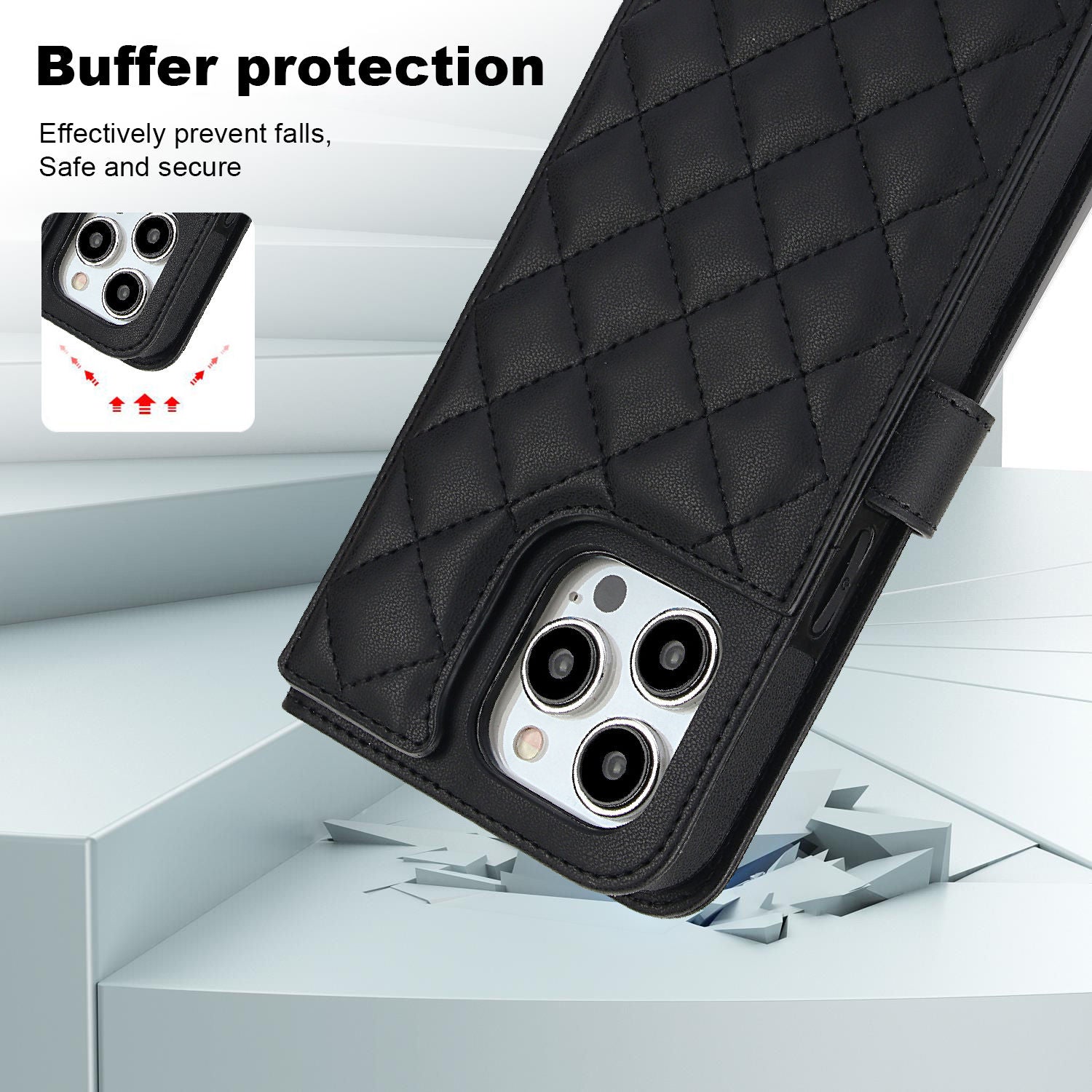 RFID Blocking Wallet Crossbody Flip iPhone Case – Card Slot Holder, PU Leather, Secure Protection for iPhone Models