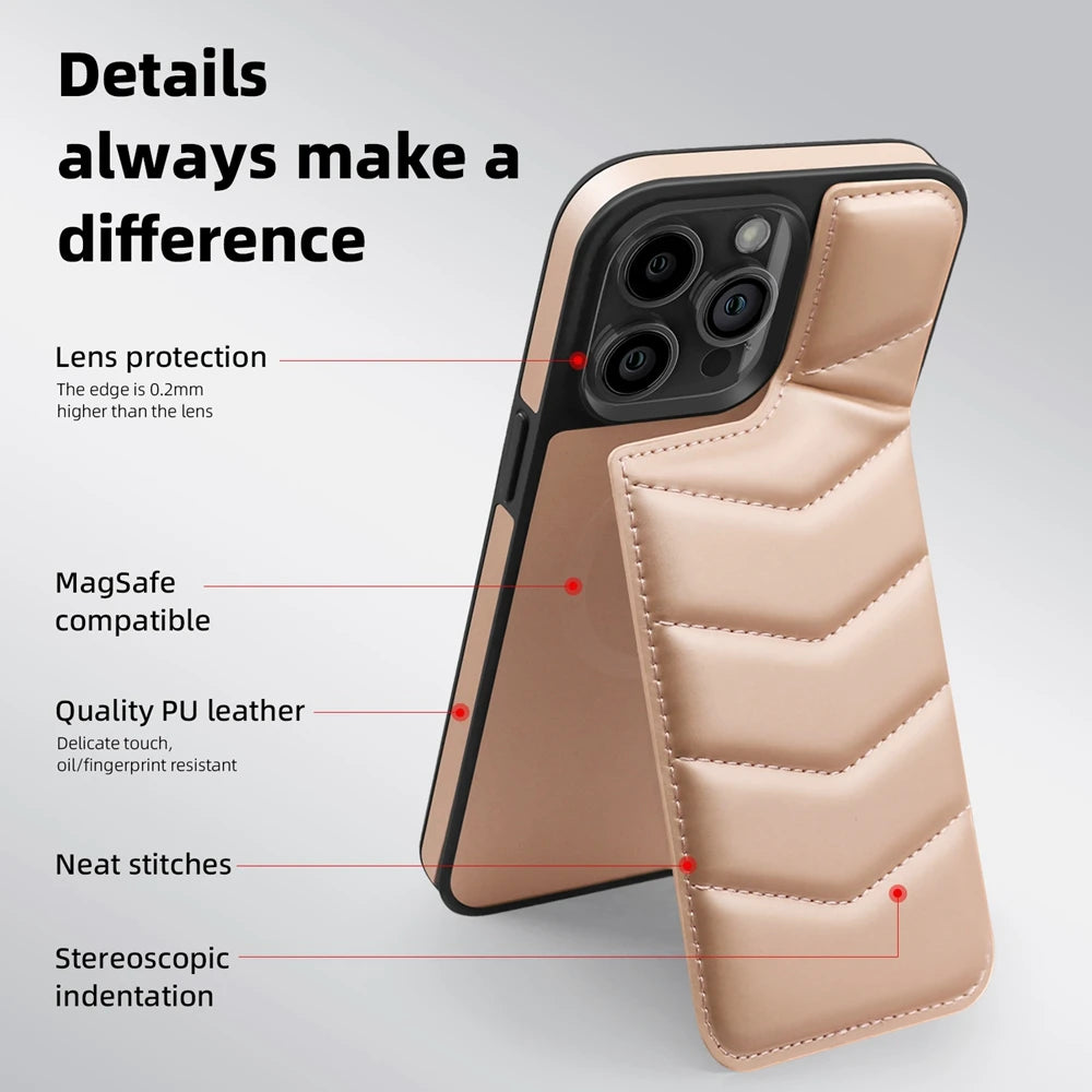 Premium MagSafe Lederhülle für iPhone – magnetisches kabelloses Laden, Kartenhalter-Brieftasche, stoßfester Schutz, schlankes Design für iPhone-Modelle