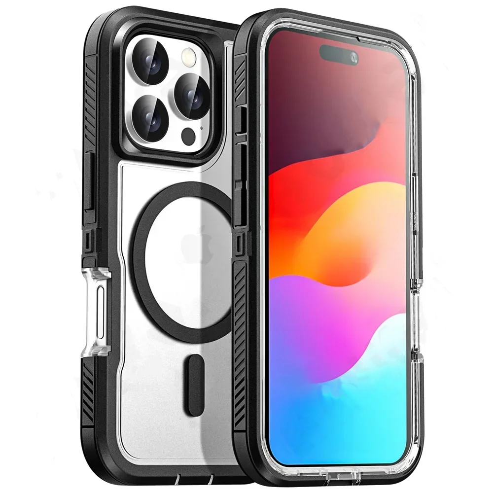 Robuste, stoßfeste iPhone-Hülle – Robuste Schutzhülle mit Ständer, kratzfest, Rundumschutz für iPhone-Modelle