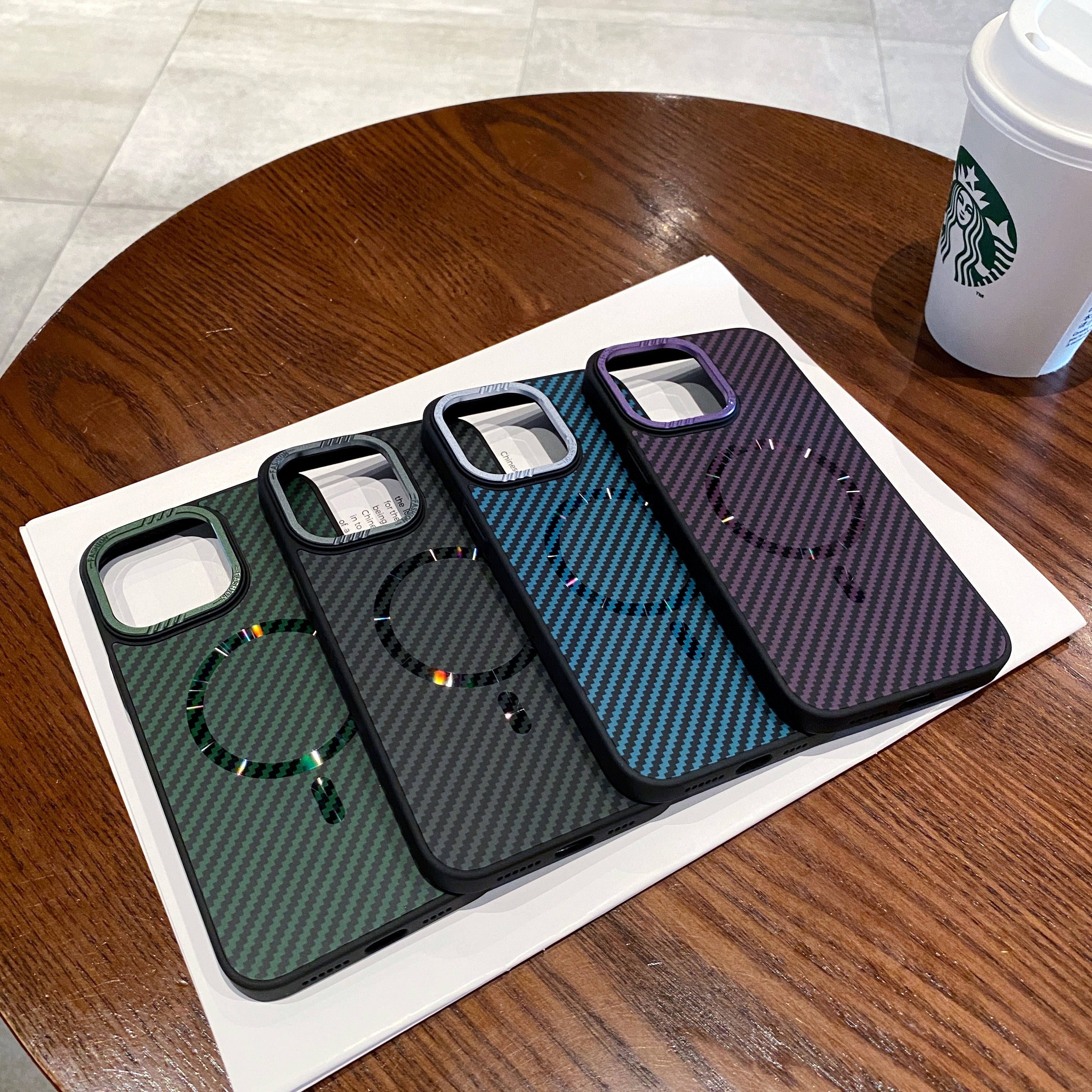 Luxury Magnetic Carbon Fiber iPhone Case – Shockproof MagSafe Wireless Charging Cover with Sleek Texture for iPhone Models