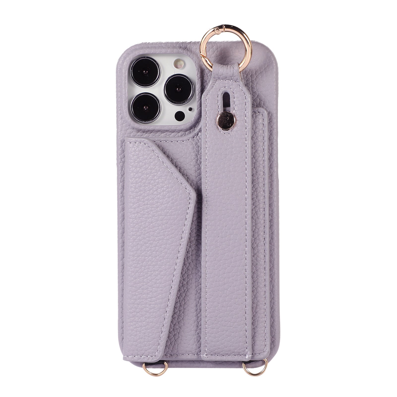 Luxuriöse Crossbody-Hülle aus Leder für das iPhone – Handschlaufe, Ringhalter, Kartenfach, stoßfester Schutz, stilvolles Design für das iPhone