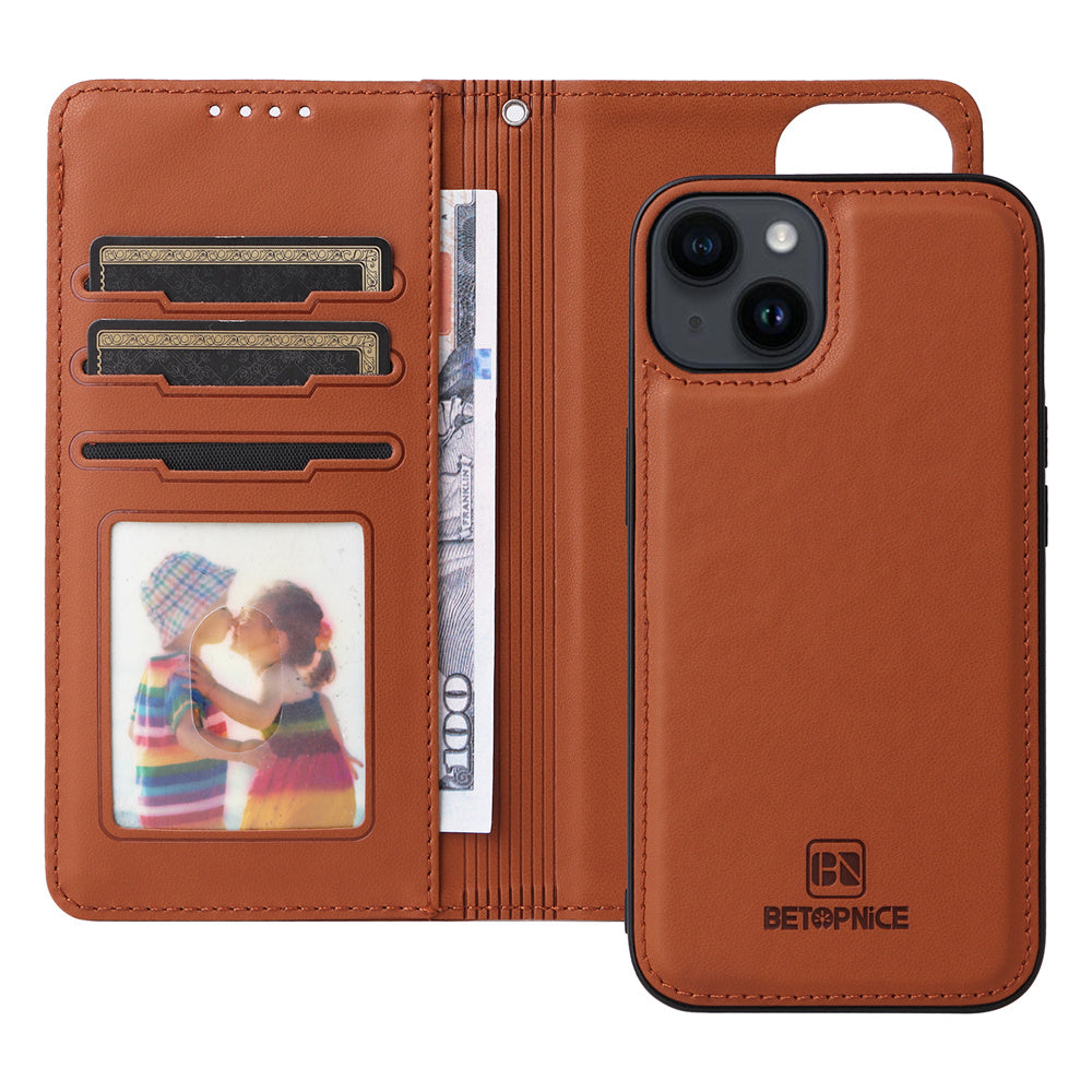 Luxuriöse, abnehmbare 2-in-1-Brieftaschenhülle für das iPhone – magnetische Lederhülle, Kartenhalter, Ständer, sicherer Verschluss, stilvoller und langlebiger Schutz