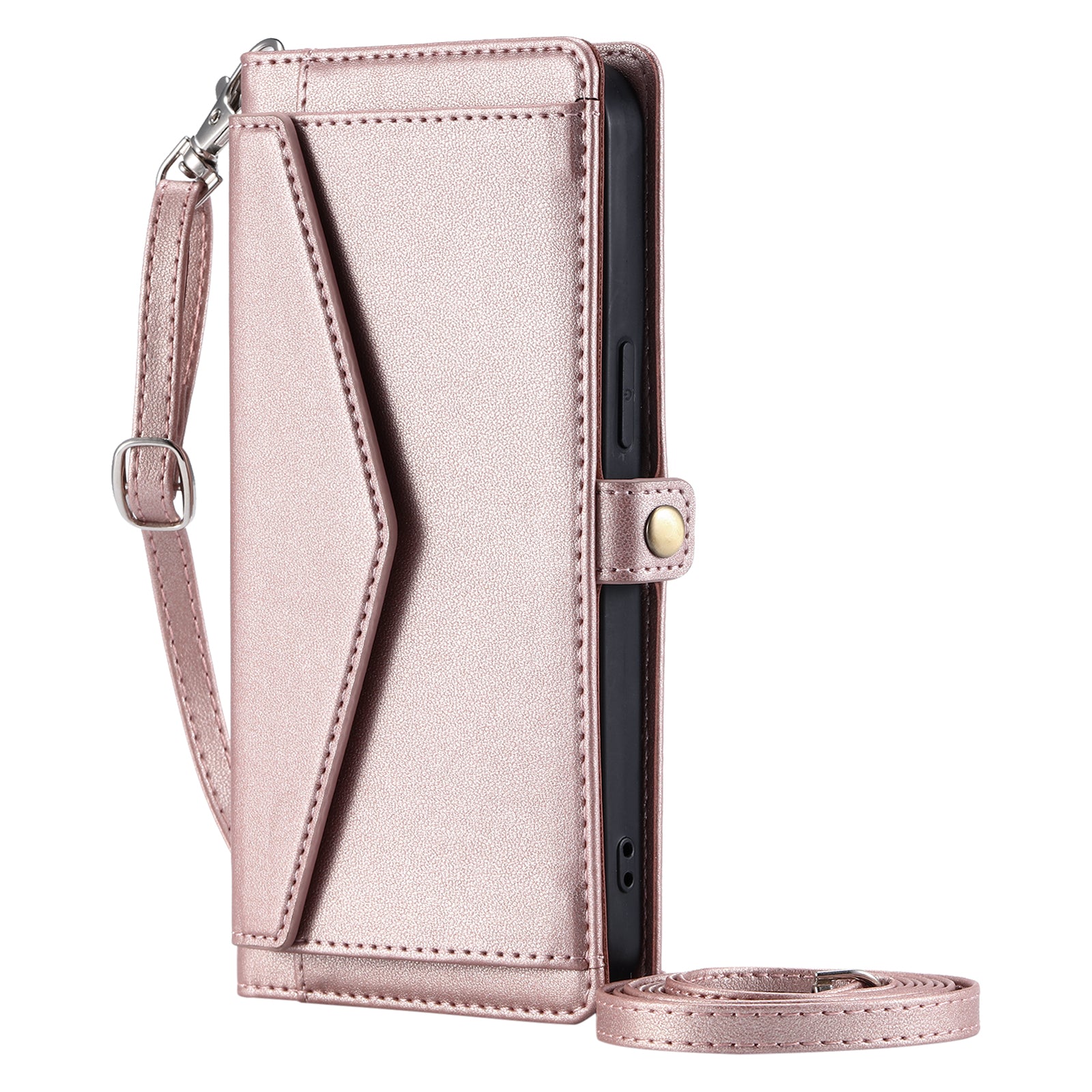 Luxury Dual-Layer Wallet iPhone Case – Flip Leather Cover with Card Slots, Photo Frame, 2 Lanyards, Shockproof Protection, and Stand Feature for iPhone