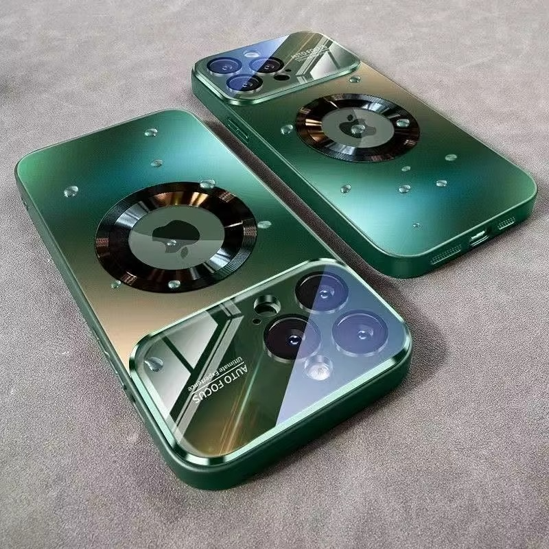 Luxury Glass MagSafe iPhone Case - Magnetic Wireless Charging, Camera Lens Protection, Shockproof Design | Case for iPhone