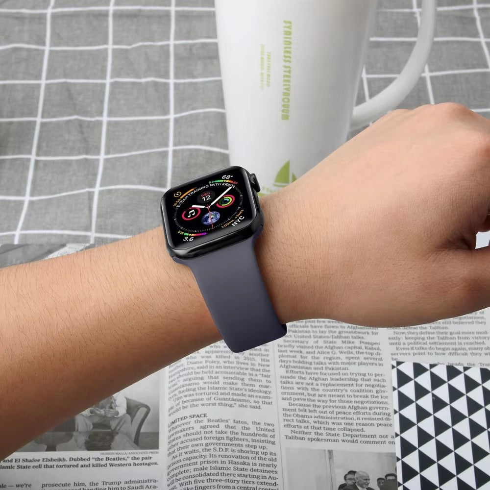 Premium Silicone Smartwatch Band – Soft Replacement Strap with 316L Steel Clasp, Adjustable Sizes for 38mm to 49mm Watches
