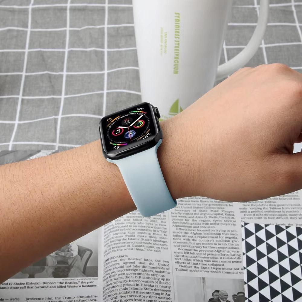 Premium Silicone Smartwatch Band – Soft Replacement Strap with 316L Steel Clasp, Adjustable Sizes for 38mm to 49mm Watches