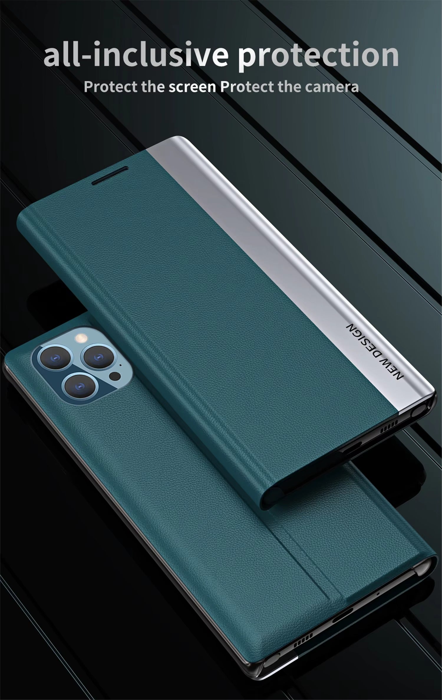 Luxury Apple iPhone Case, MagSafe Compatible, Camera Lens and Screen Protection, Ultra Thin, Shockproof, Magnetic, Full All Around Protection, Leather Flip Stand Cover