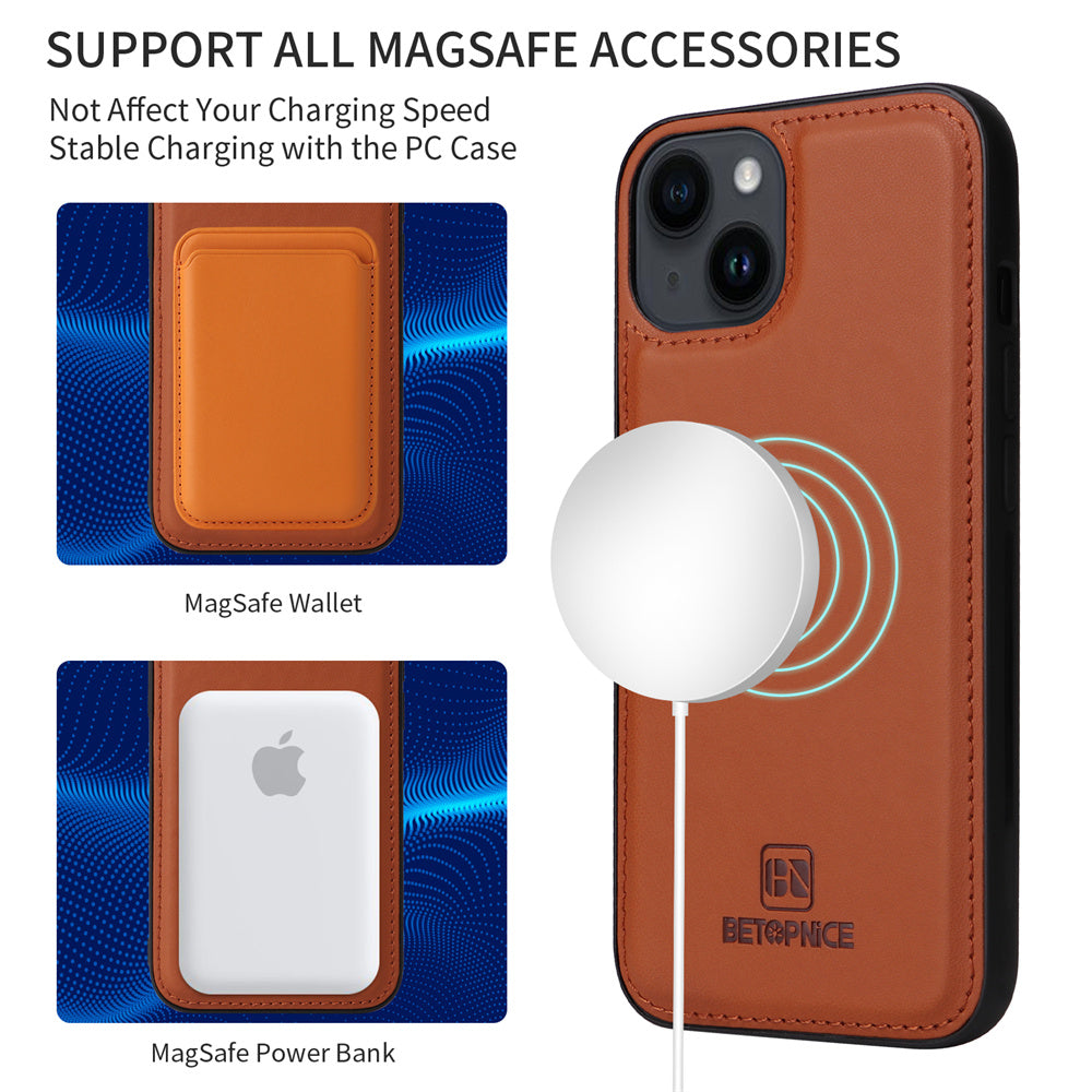 Luxuriöse, abnehmbare 2-in-1-Brieftaschenhülle für das iPhone – magnetische Lederhülle, Kartenhalter, Ständer, sicherer Verschluss, stilvoller und langlebiger Schutz