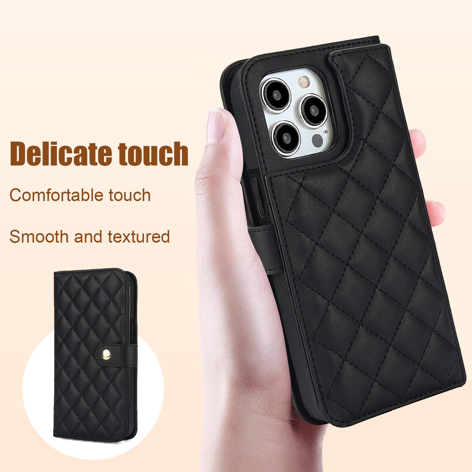 RFID Blocking Wallet Crossbody Flip iPhone Case – Card Slot Holder, PU Leather, Secure Protection for iPhone Models