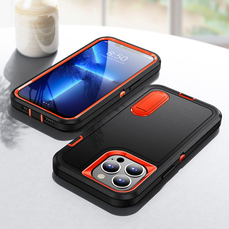 Hybrid Military-Grade Defender iPhone Case – Kickstand Full-Body Protection Cover for iPhone Models, Rugged and Shockproof 