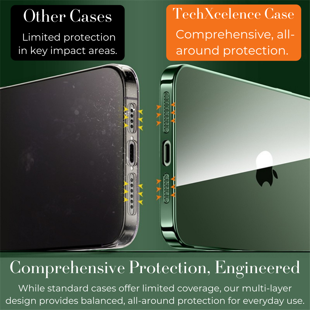 Luxury Ultra-Thin iPhone Case - Clear Transparent Hard PC Cover, MagSafe Compatible, Camera Protection, Shockproof Silicone Bumper for Full Coverage