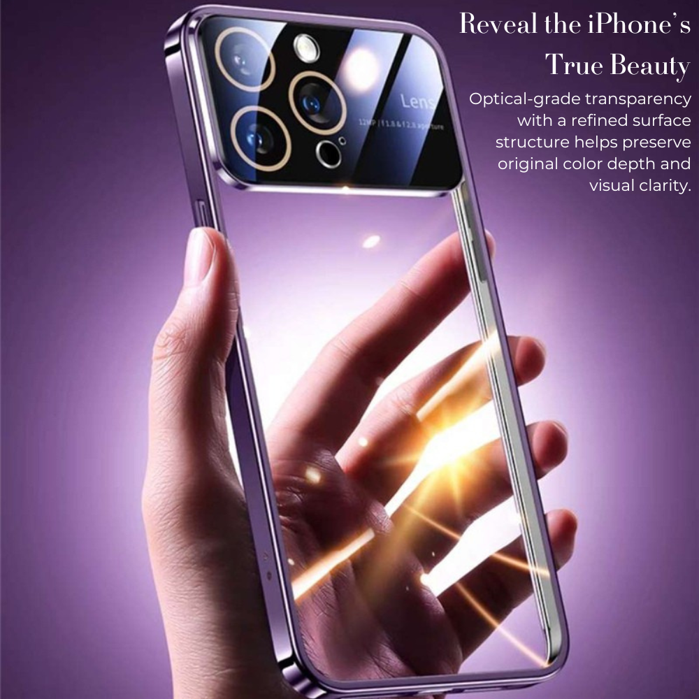 Luxury Ultra-Thin iPhone Case - Clear Transparent Hard PC Cover, MagSafe Compatible, Camera Protection, Shockproof Silicone Bumper for Full Coverage