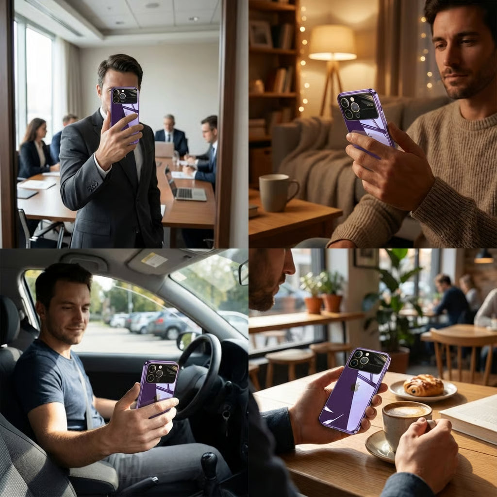 Luxury Ultra-Thin iPhone Case - Clear Transparent Hard PC Cover, MagSafe Compatible, Camera Protection, Shockproof Silicone Bumper for Full Coverage