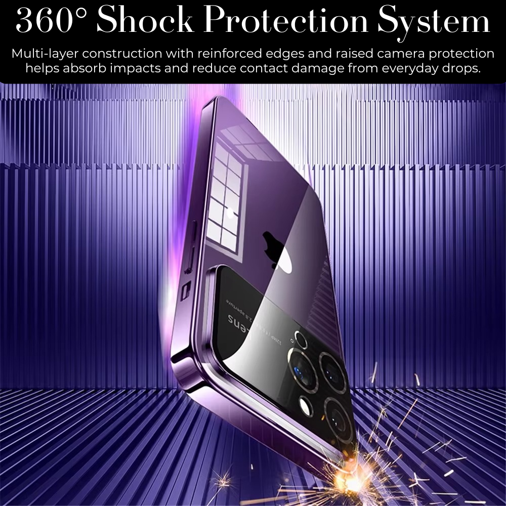 Luxury Ultra-Thin iPhone Case - Clear Transparent Hard PC Cover, MagSafe Compatible, Camera Protection, Shockproof Silicone Bumper for Full Coverage