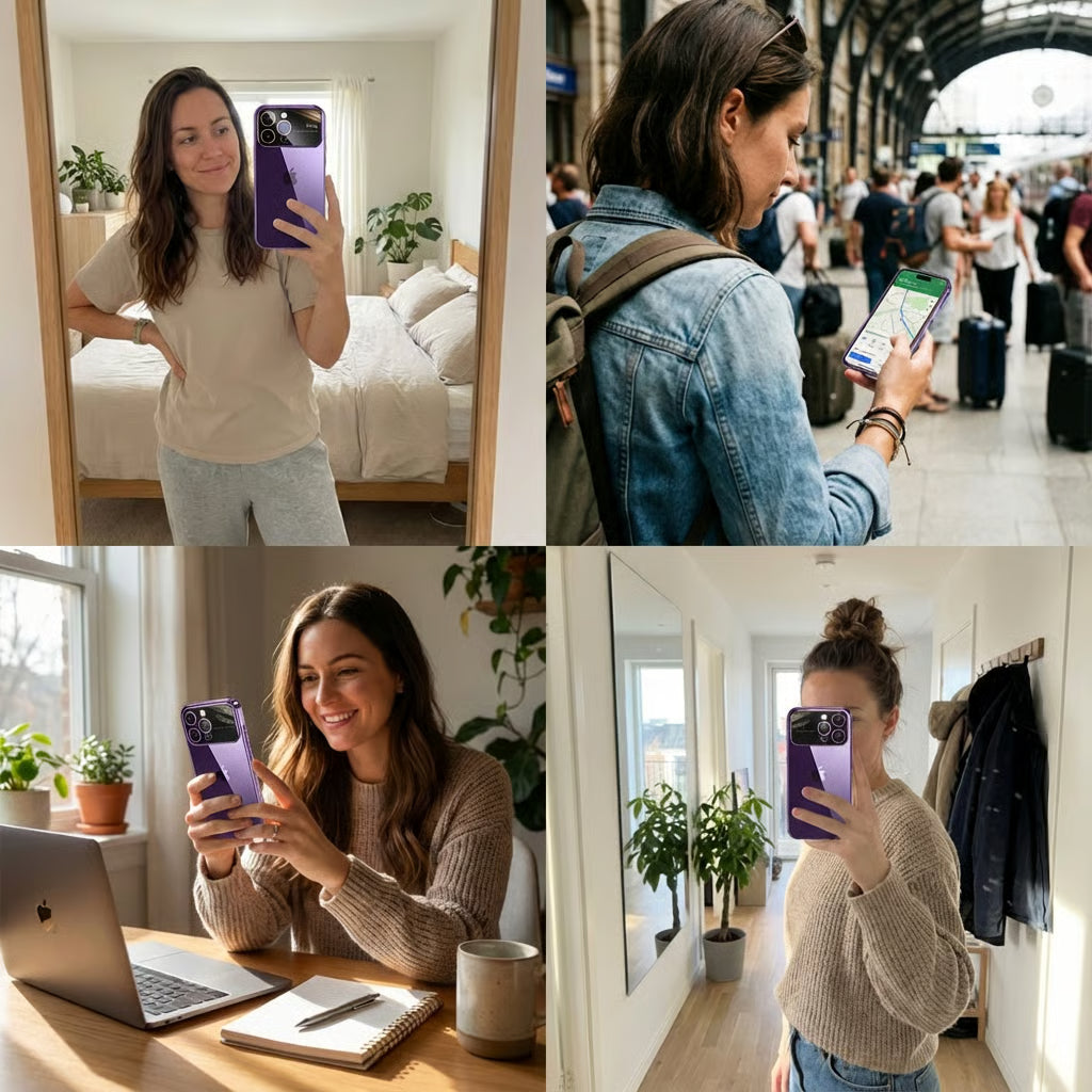 Luxury Ultra-Thin iPhone Case - Clear Transparent Hard PC Cover, MagSafe Compatible, Camera Protection, Shockproof Silicone Bumper for Full Coverage