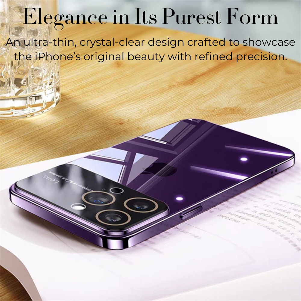 Luxury Ultra-Thin iPhone Case - Clear Transparent Hard PC Cover, MagSafe Compatible, Camera Protection, Shockproof Silicone Bumper for Full Coverage