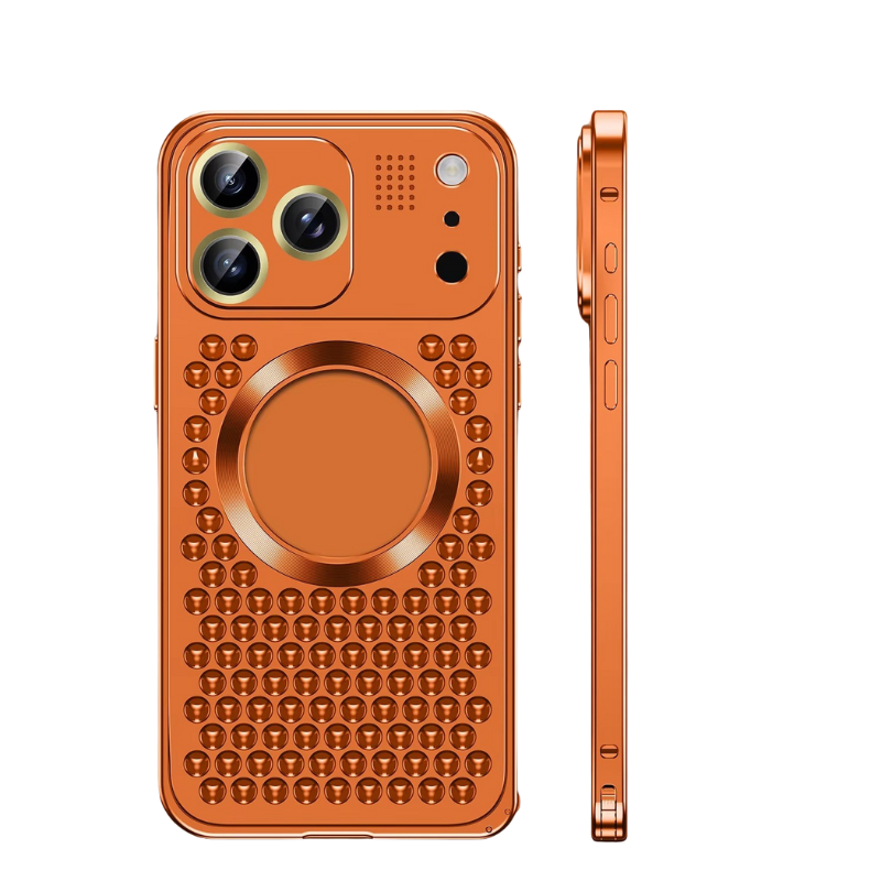 Premium Aluminum Alloy Magnetic iPhone Case – Heat Dissipation Metal Frame Cover with Shockproof Anti-Fall Protection and Camera Lens Guard
