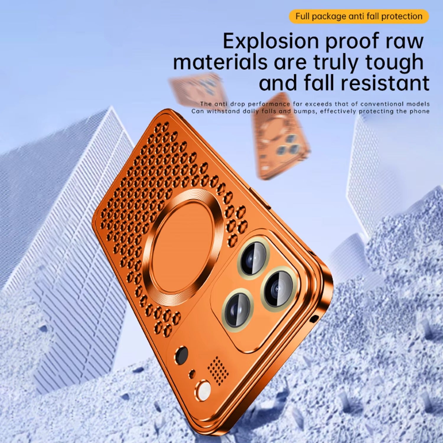 Premium Aluminum Alloy Magnetic iPhone Case – Heat Dissipation Metal Frame Cover with Shockproof Anti-Fall Protection and Camera Lens Guard
