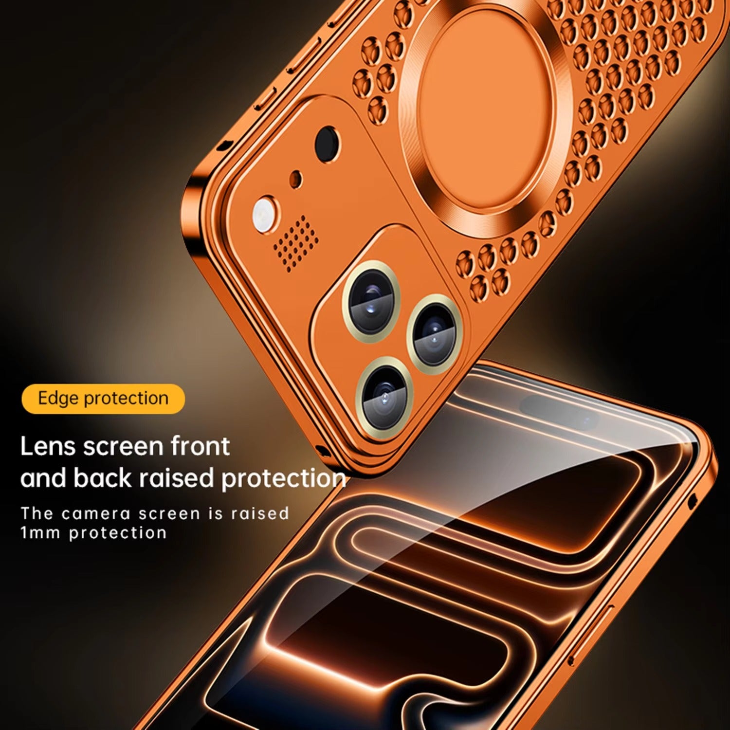 Premium Aluminum Alloy Magnetic iPhone Case – Heat Dissipation Metal Frame Cover with Shockproof Anti-Fall Protection and Camera Lens Guard