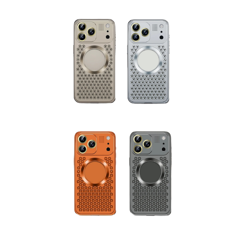 Premium Aluminum Alloy Magnetic iPhone Case – Heat Dissipation Metal Frame Cover with Shockproof Anti-Fall Protection and Camera Lens Guard