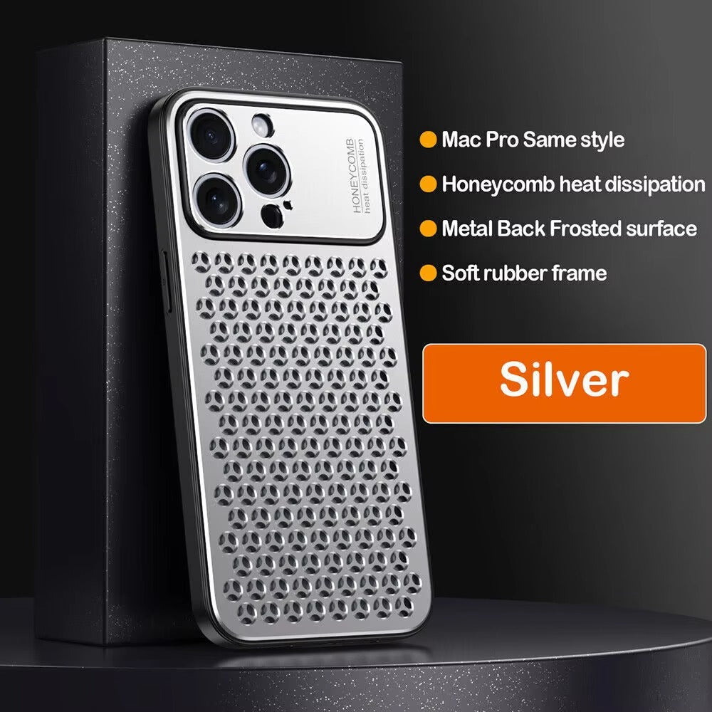 Premium Aluminum Alloy iPhone Case – Breathable Metal Protective Cover with Anti-Fingerprint Finish, Scratch-Resistant Surface and Slim Frame