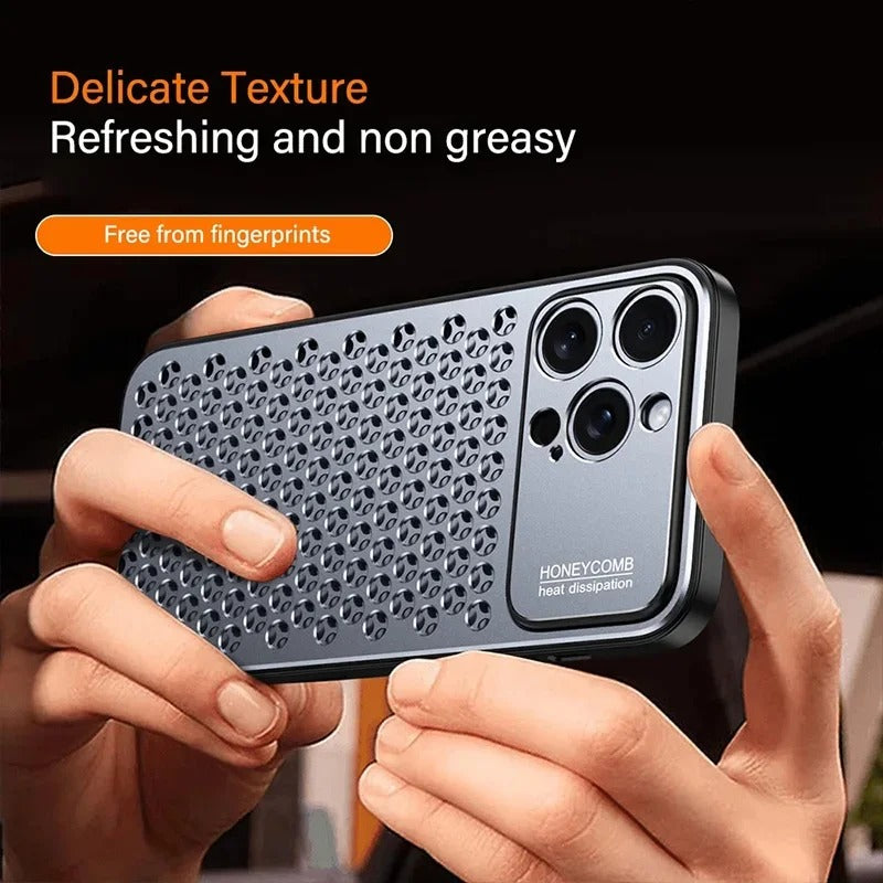 Premium Aluminum Alloy iPhone Case – Breathable Metal Protective Cover with Anti-Fingerprint Finish, Scratch-Resistant Surface and Slim Frame