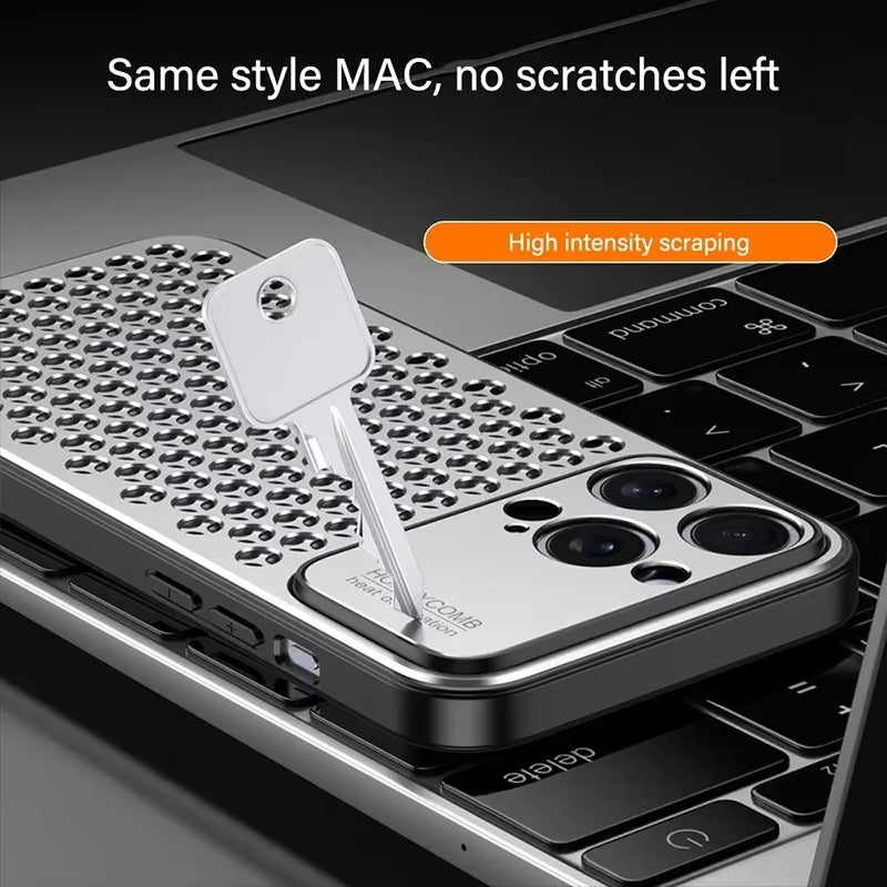 Premium Aluminum Alloy iPhone Case – Breathable Metal Protective Cover with Anti-Fingerprint Finish, Scratch-Resistant Surface and Slim Frame