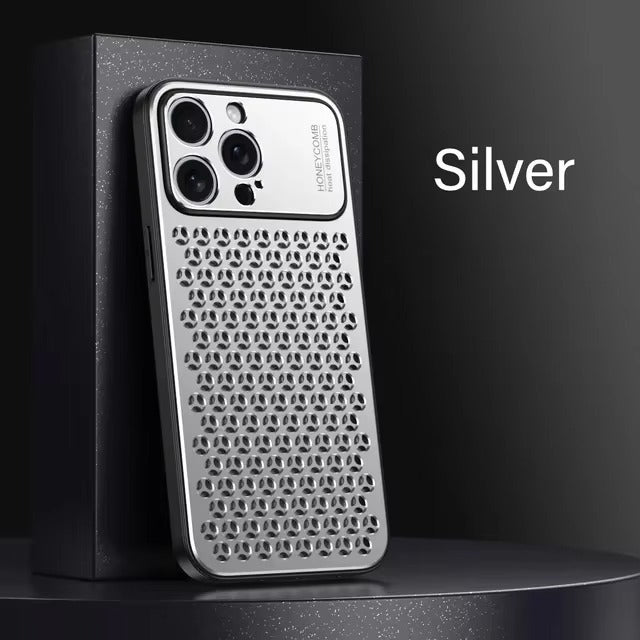 Premium Aluminum Alloy iPhone Case – Breathable Metal Protective Cover with Anti-Fingerprint Finish, Scratch-Resistant Surface and Slim Frame
