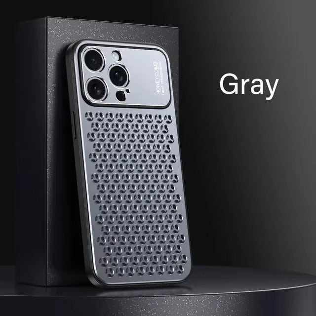 Premium Aluminum Alloy iPhone Case – Breathable Metal Protective Cover with Anti-Fingerprint Finish, Scratch-Resistant Surface and Slim Frame
