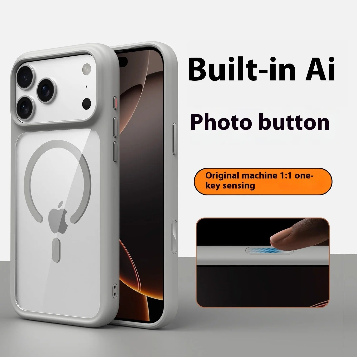 Premium Clear MagSafe iPhone Case – Shockproof Armor Protective Cover with Camera Control Button, Anti-Scratch Transparent Back