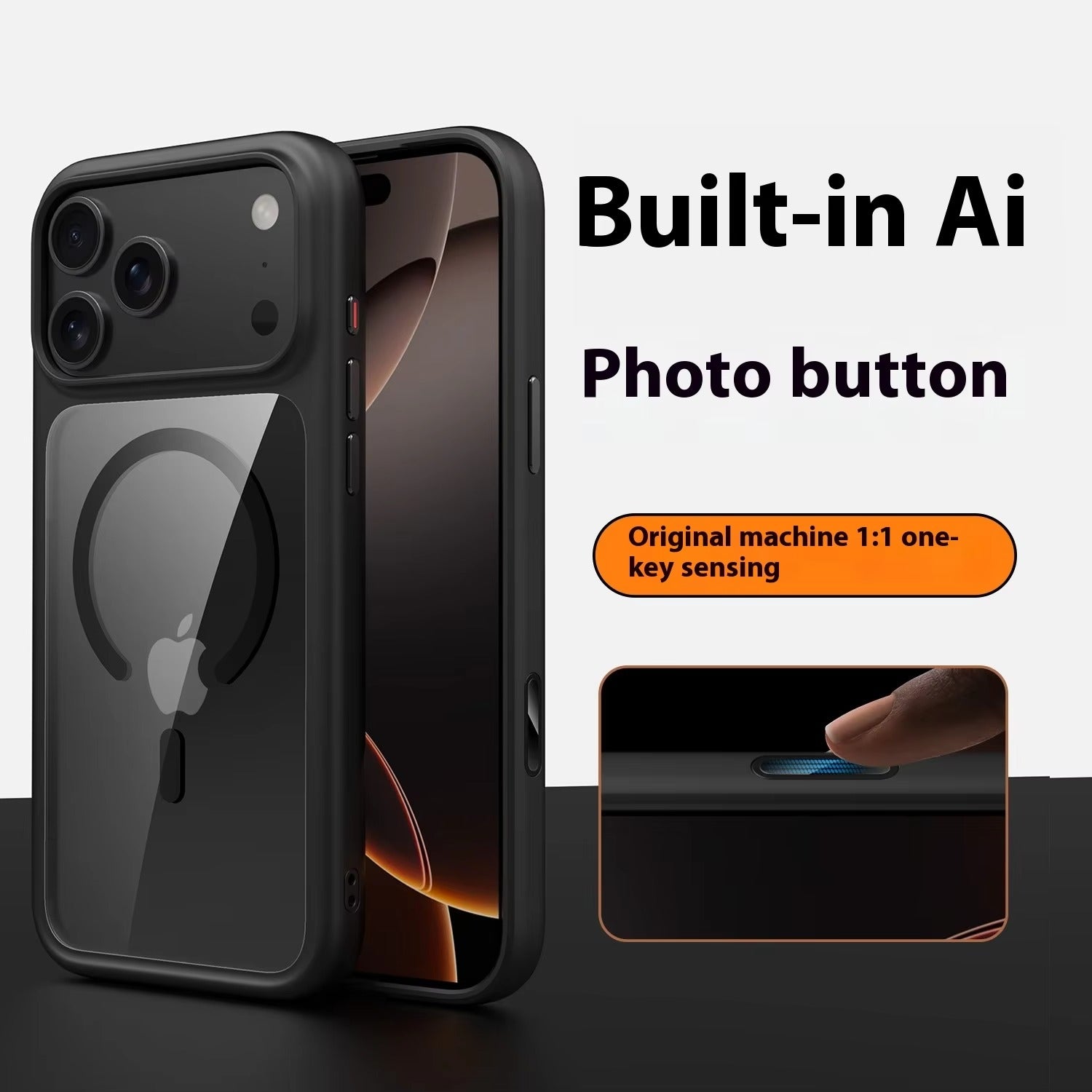 Premium Clear MagSafe iPhone Case – Shockproof Armor Protective Cover with Camera Control Button, Anti-Scratch Transparent Back
