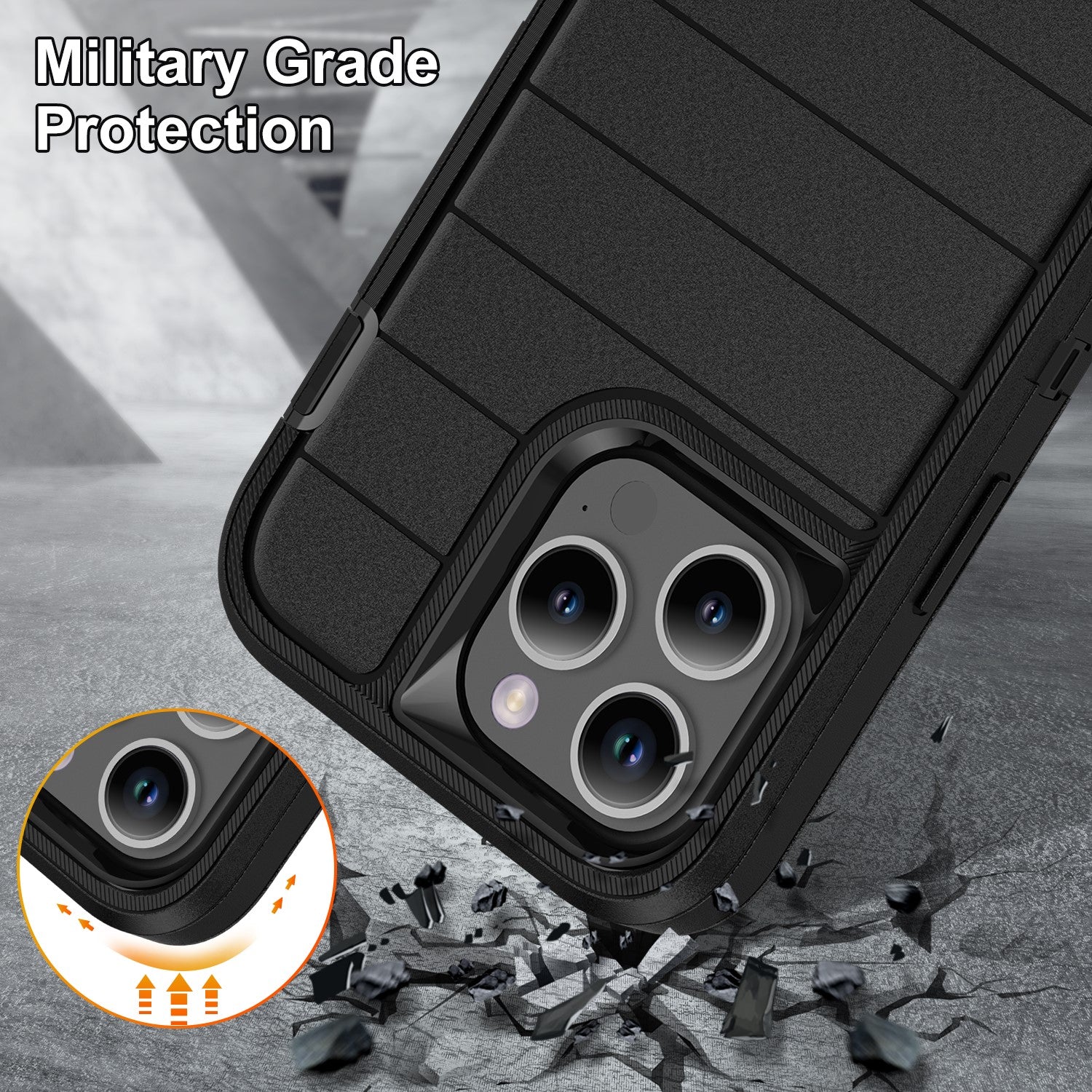 Heavy-Duty Shock Absorption iPhone Case – Full-Body Protective Silicone Rubber Cover for iPhone Models