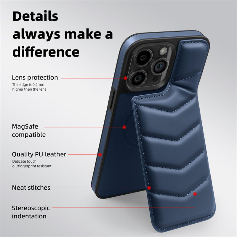Premium MagSafe Lederhülle für iPhone – magnetisches kabelloses Laden, Kartenhalter-Brieftasche, stoßfester Schutz, schlankes Design für iPhone-Modelle