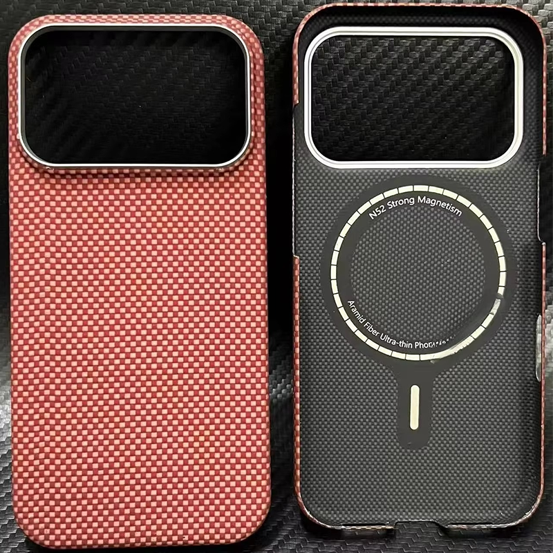 Premium Aramid Carbon Fiber iPhone Case – MagSafe Compatible Magnetic Cover with Ultra Thin Lightweight Design and Shockproof Protection