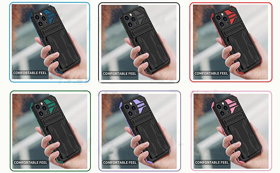 Shockproof Card Holder iPhone Case – Kickstand, Camera Protection, Durable Cover for iPhone Models