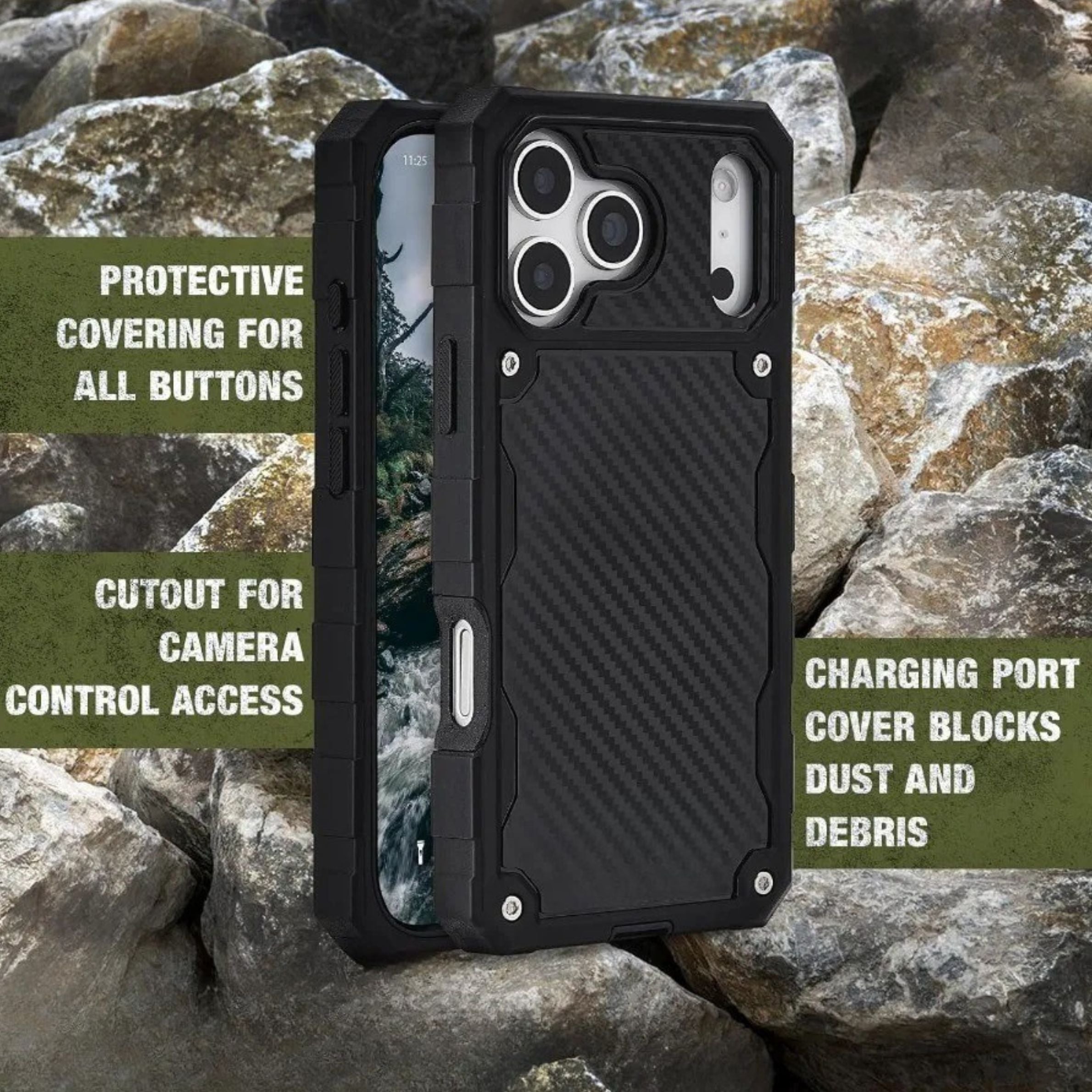 Premium Rugged iPhone Case – MagSafe Compatible Heavy Duty Shockproof Cover with Military-Grade Drop Protection and Anti-Slip Grip
