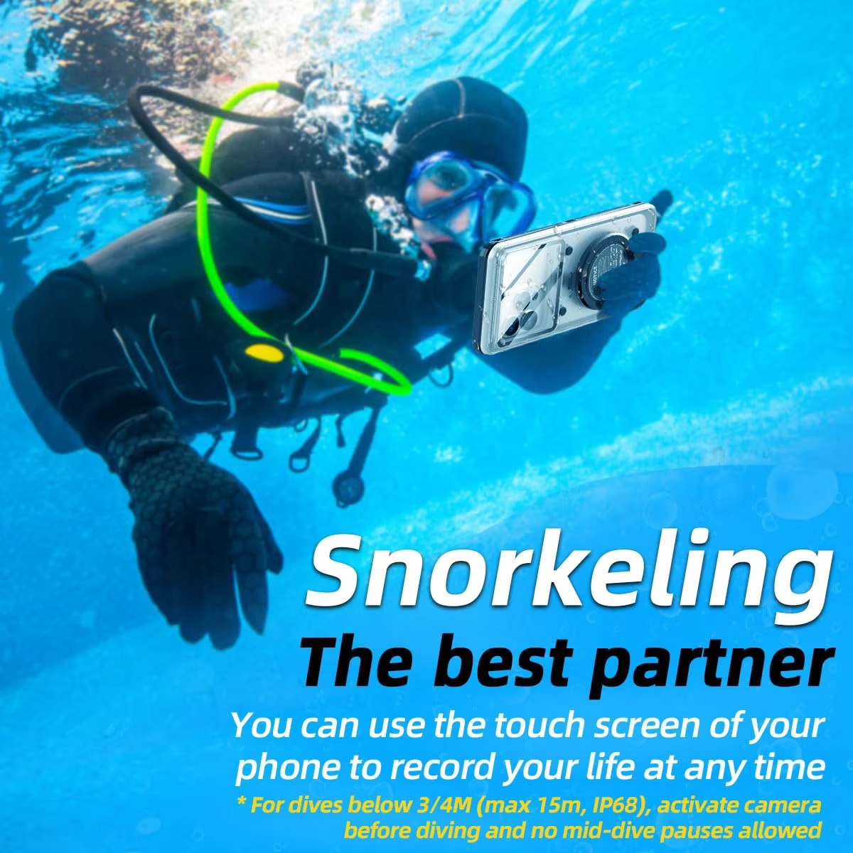 Premium IP68 Waterproof iPhone Case – Full Body Shockproof Protective Cover with Vacuum Seal System, Underwater Protection and Touchscreen Access
