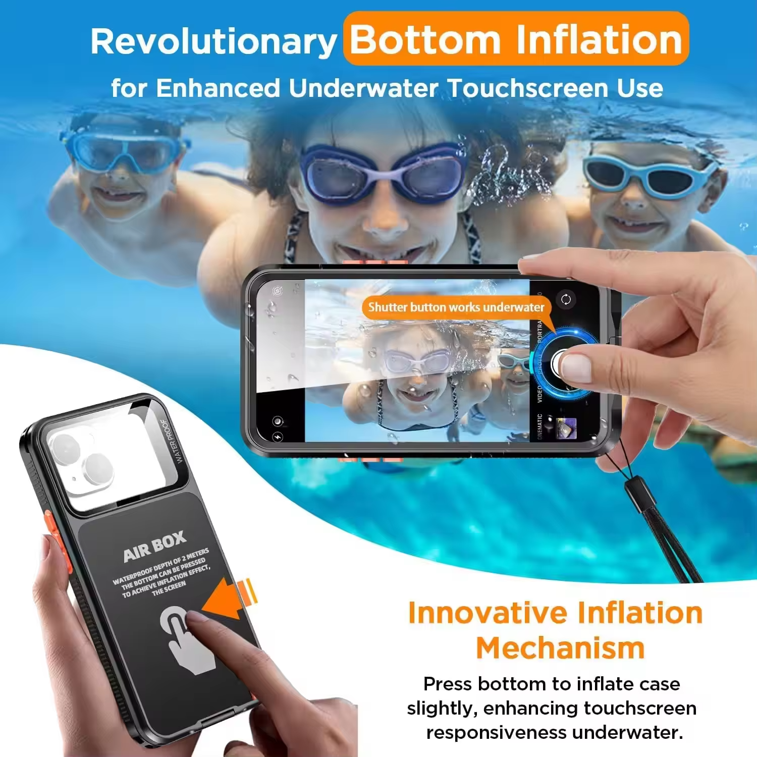 Rugged Waterproof iPhone Case – IP68 Full Body Shockproof Cover with Dustproof Sealing and Underwater Protection for Outdoor Adventure