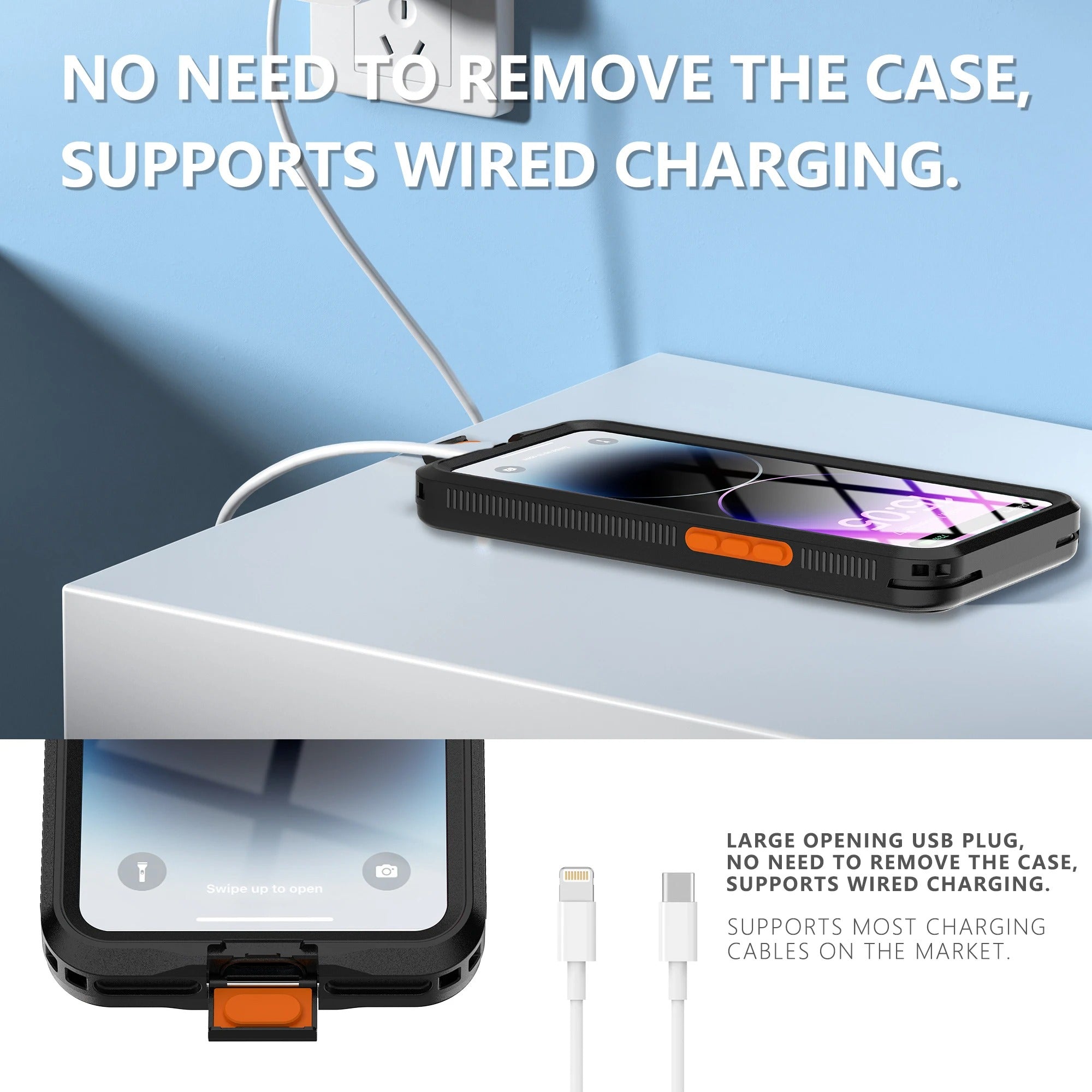 Rugged Waterproof iPhone Case – IP68 Full Body Shockproof Cover with Dustproof Sealing and Underwater Protection for Outdoor Adventure