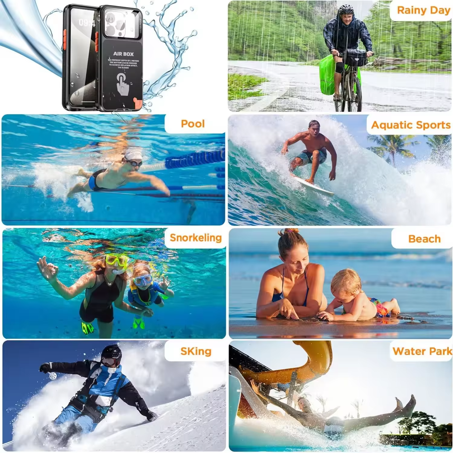 Rugged Waterproof iPhone Case – IP68 Full Body Shockproof Cover with Dustproof Sealing and Underwater Protection for Outdoor Adventure
