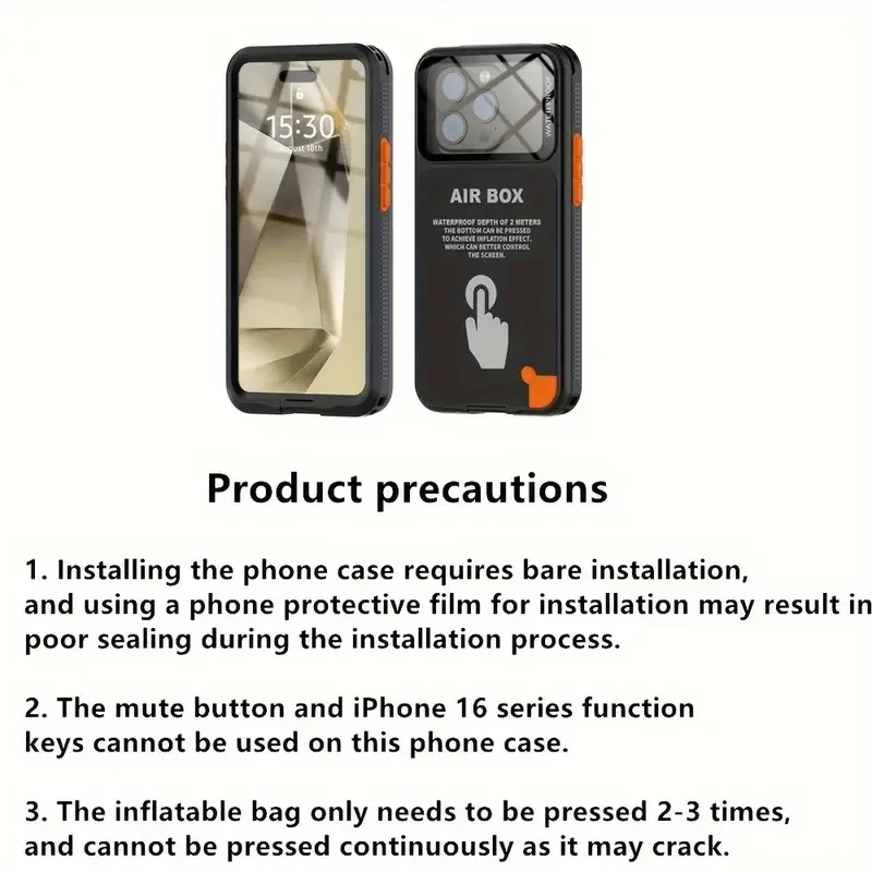 Rugged Waterproof iPhone Case – IP68 Full Body Shockproof Cover with Dustproof Sealing and Underwater Protection for Outdoor Adventure