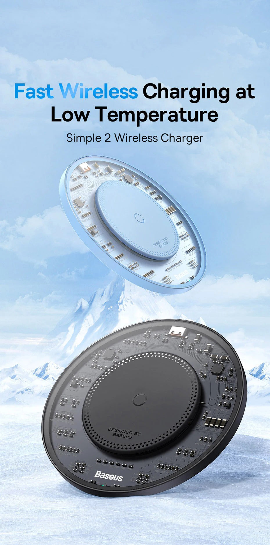 Premium 15W Wireless Charger Pad – Fast Qi Charging for iPhone, AirPods, Samsung, Xiaomi, LG, Clear Design, Type-C Cable, Charging Indicator