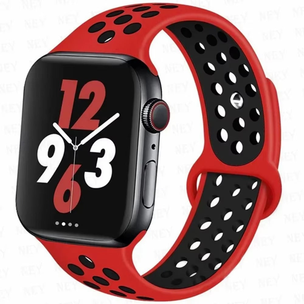 Colorful Silicone Sport Watch Band – Soft Replacement Strap with Stainless Steel Buckle, Compatible with 38mm to 49mm Smartwatches