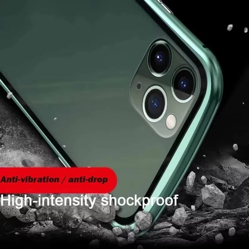 Premium Apple iPhone Case MagSafe Compatible, Camera Lens & Screen  Protection Cover with Double Glass Snap Lock