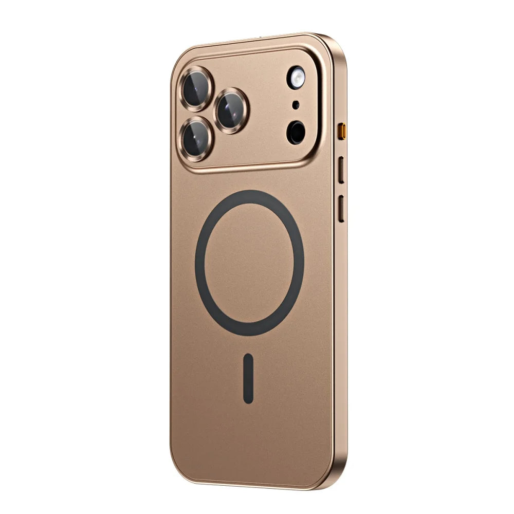 Premium iPhone Case MagSafe Compatible Magnetic Shockproof Cover with Camera Lens Protection Ultra Thin Full Protection Aluminum Metal Frame PC Back