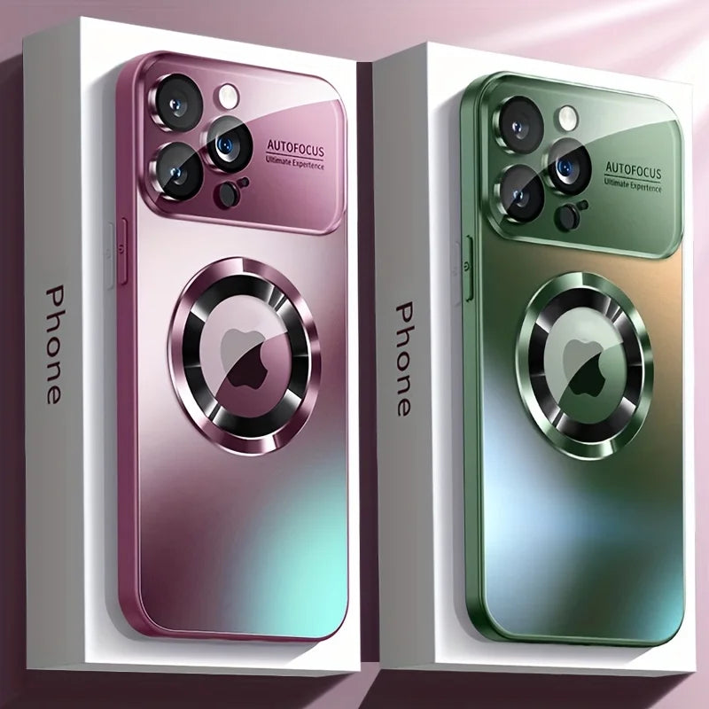 Luxury Glass MagSafe iPhone Case - Magnetic Wireless Charging, Camera Lens Protection, Shockproof Design | Case for iPhone