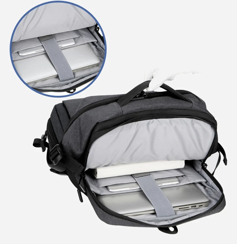 High Quality Waterproof Laptop Backpack for Men, Expandable USB Charging Bag, Business Travel School Rucksack